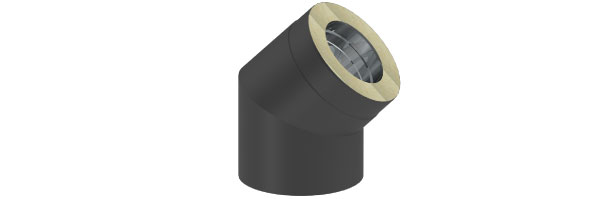 Knerør Ø150x45° halv-iso